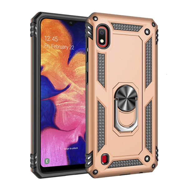 

Ударопрочный чехол Serge Ring магнитный держатель для Samsung Galaxy A10 (A105F) (Золотой) (748393)