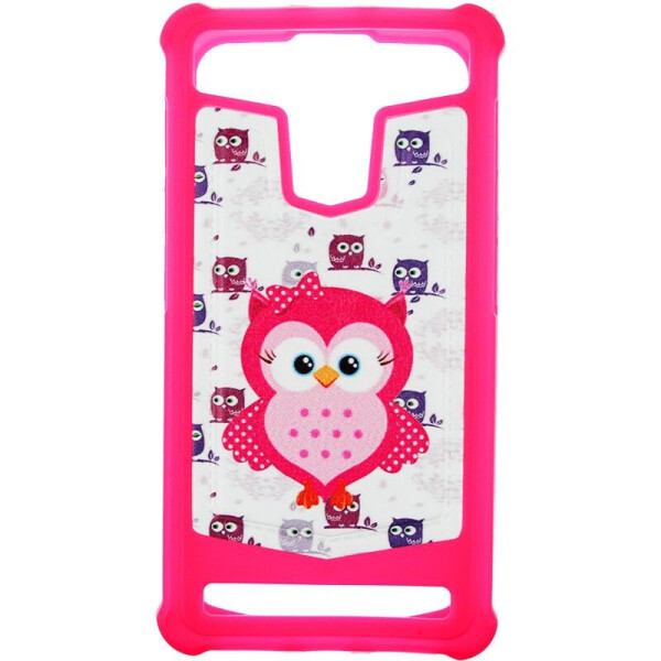 

Чехол-накладка TOTO Universal TPU case with image 4,5" Owl Pink
