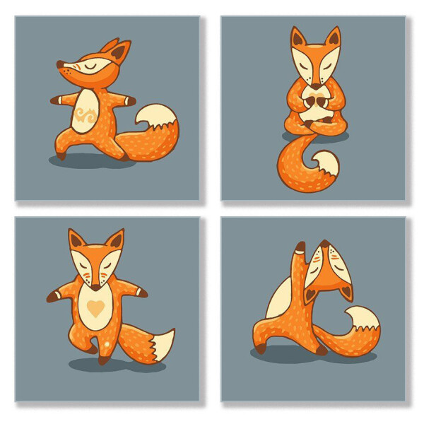 

Набор Для Росписи По Номерам. Полиптих ";yoga-Fox"; Knp011 4Шт 18*18
