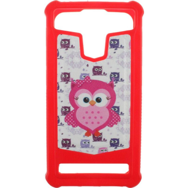 

Чехол-накладка TOTO Universal TPU case with image 4,5" Owl Red