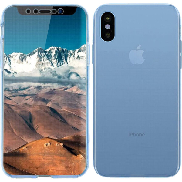 

Чехол-накладка TOTO 360 Fully-covered TPU case iPhone X Blue