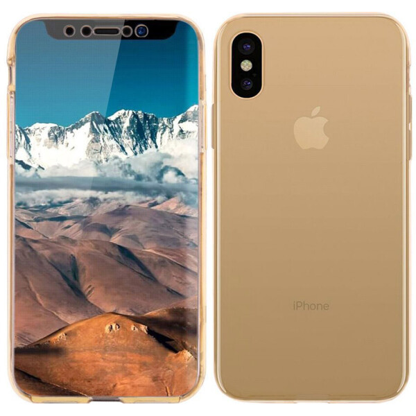 

Чехол-накладка TOTO 360 Fully-covered TPU case iPhone X Gold
