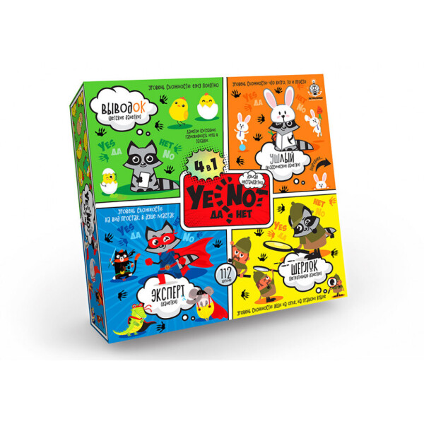 

Карточная Игра ";yenot Данетки"; 4В1 Рус Yen-02-01