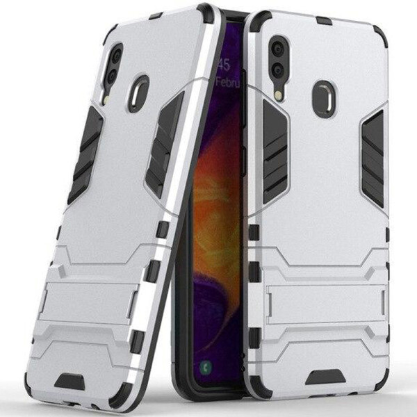 

Ударопрочный чехол-подставка Transformer для Samsung Galaxy M20 с мощной защитой корпуса (Серебряный / Satin Silver) (691569)