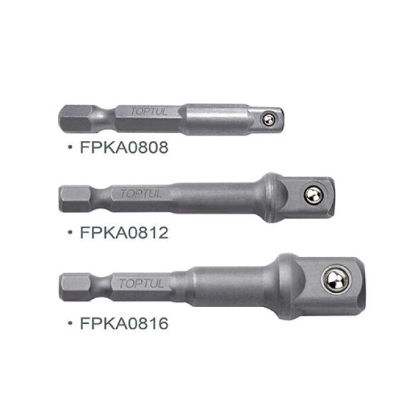 

Набор Переходников Под Шуруповерт 1/4" 3Ед. Toptul (1/4", 3/8", 1/2") Gaar0301