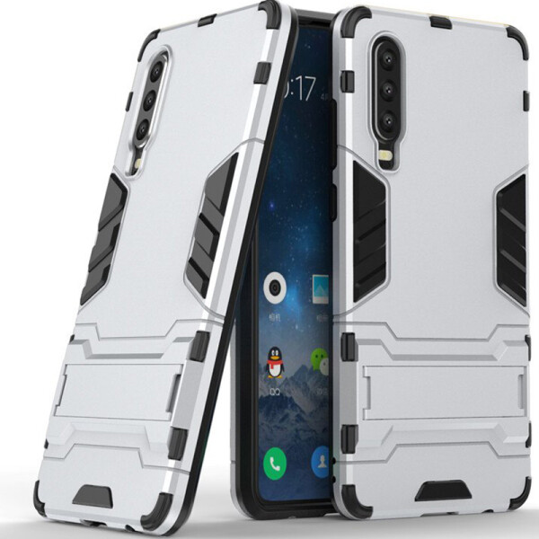 

Ударопрочный чехол-подставка Transformer для Huawei P30 lite с мощной защитой корпуса (Серебряный / Satin Silver) (686539)