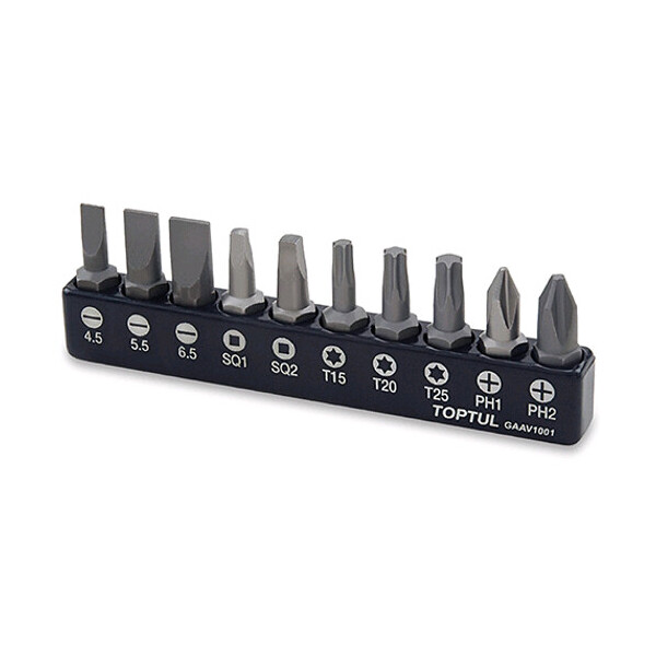 

Набор Бит Для Шуруповерта Toptul 1/4" 10Ед. (Ph,sl,torx,sq) Gaav1001