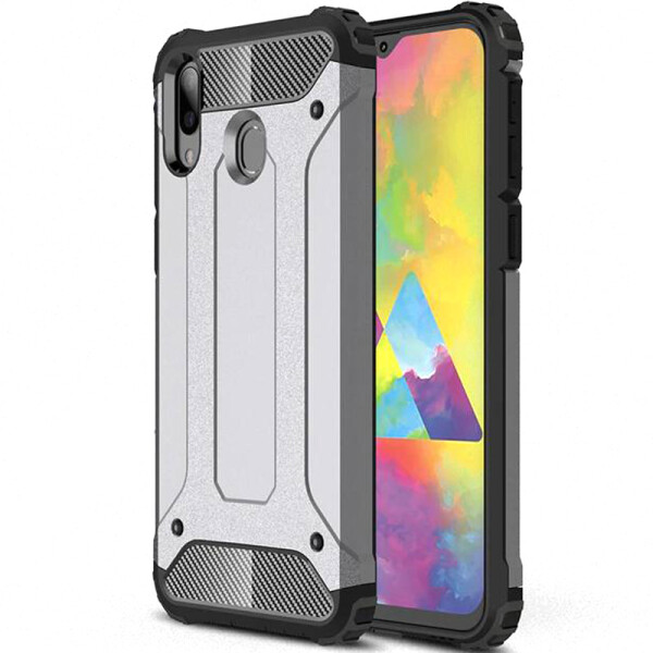 

Бронированный противоударный TPU+PC чехол Immortal для Samsung Galaxy M20 (Серый / Metal slate) (686791)