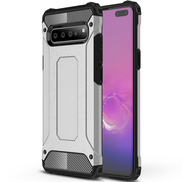 

Бронированный противоударный TPU+PC чехол Immortal для Samsung Galaxy S10 (Металл / Gun Metal) (684832)