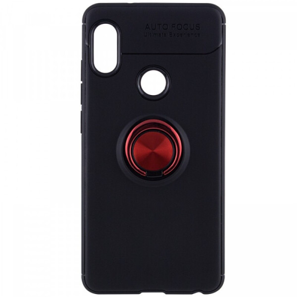 

TPU чехол Deen ColorRing под магнитный держатель для Xiaomi Redmi Note 6 Pro (Черный / Красный) (665795)
