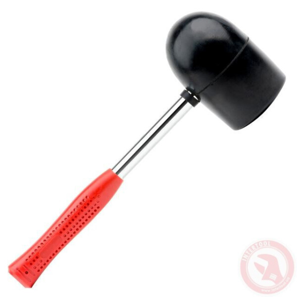 Киянка Резиновая 1250Г. 90Мм. Черная Резина, Металлическая Ручка. Intertool Ht-0228