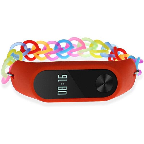 

Ремешок UWatch Fashion Rainbow Color Elastic Stretch Replacement Silicone Strap For Xiaomi Band 2 Red