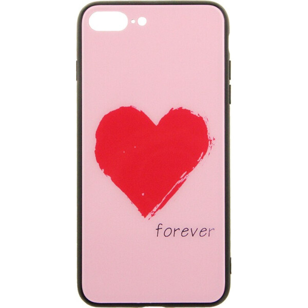 

Чехол-накладка TOTO Tempered Glass Phone Case Fashionable для Apple iPhone 7 Plus/8 Plus Red Heart on Pink