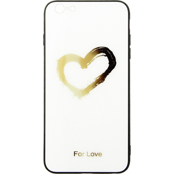 

Чехол-накладка TOTO Tempered Glass Phone Case Fashionable для Apple iPhone 6 Plus/6S Plus Heart on White