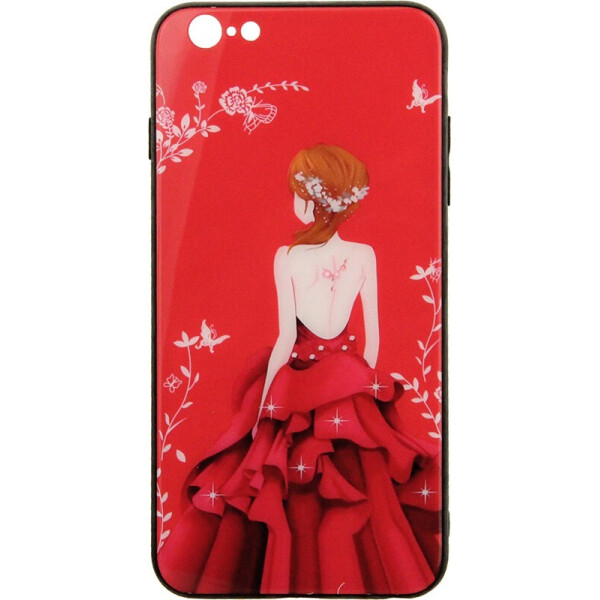 

Чехол-накладка TOTO Tempered Glass Phone Case Fashionable для Apple iPhone 6 Plus/6S Plus Red Dress Girl