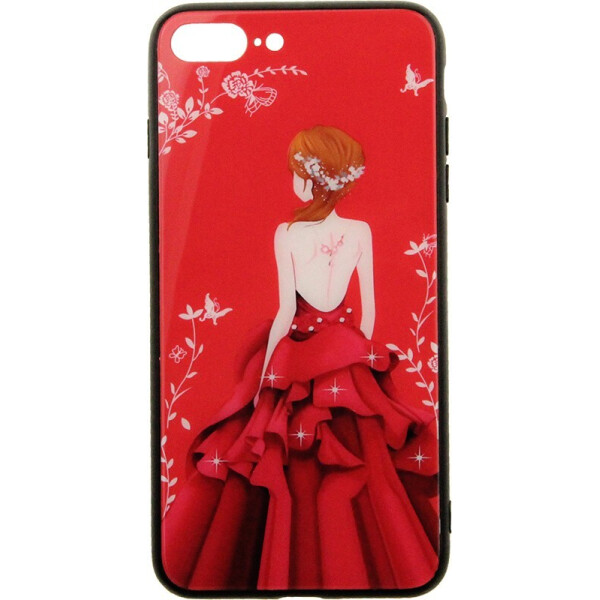 

Чехол-накладка TOTO Tempered Glass Phone Case Fashionable для Apple iPhone 7 Plus/8 Plus Red Dress Girl