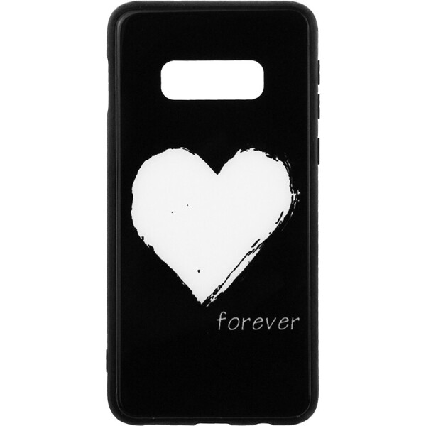 

Чехол-накладка TOTO Tempered Glass Phone Case Fashionable для Samsung Galaxy S10E White Heart on Black