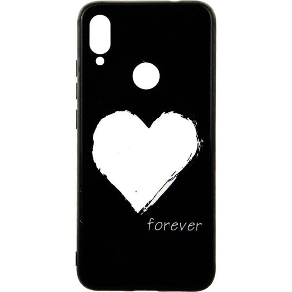 

Чехол-накладка TOTO Tempered Glass Phone Case Fashionable для Xiaomi Redmi Note 7 White Heart on Black