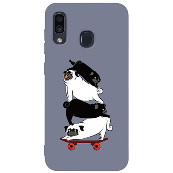 

Чехол-накладка TOTO Matt Tpu 2mm Print Case Samsung Galaxy A20/A30 #51 Mops Skate Lavander Grey
