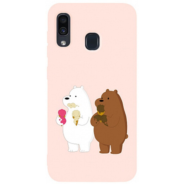 

Чехол-накладка TOTO Matt Tpu 2mm Print Case Samsung Galaxy A20/A30 #66 Bear Icecreame Sand pink