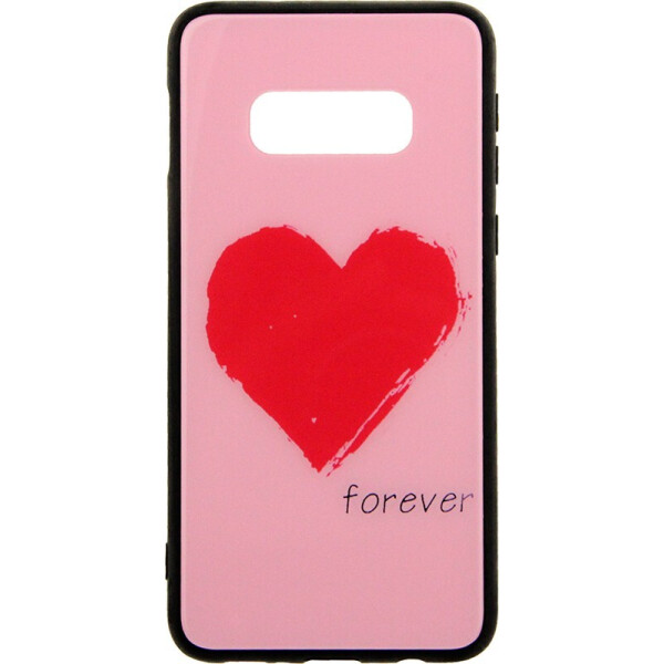 

Чехол-накладка TOTO Tempered Glass Phone Case Fashionable для Samsung Galaxy S10E Red Heart on Pink