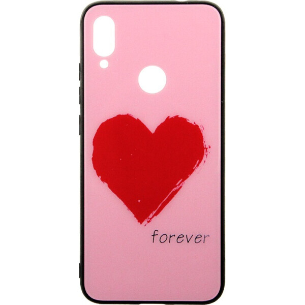 

Чехол-накладка TOTO Tempered Glass Phone Case Fashionable для Xiaomi Redmi Note 7 Red Heart on Pink