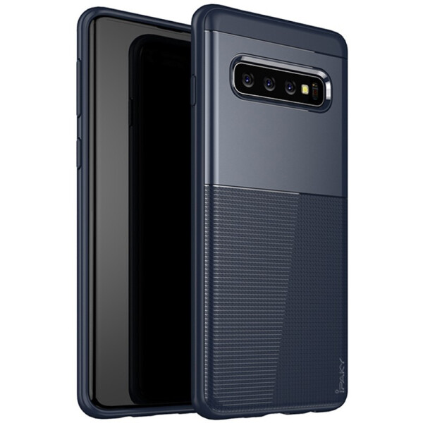 

Чехол-накладка Ipaky Shield Series/Elegant Grid Design TPU Hybrid Case Samsung Galaxy S10 Blue