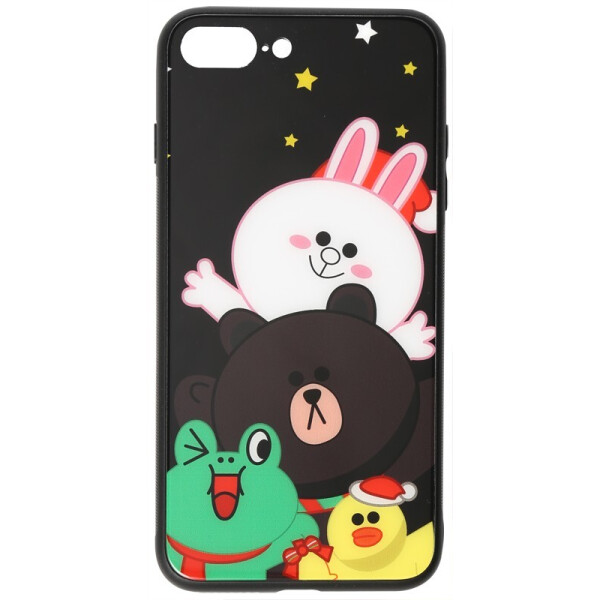 

Чехол-накладка TOTO Cartoon Print Glass Case для Apple iPhone 7 Plus/8 Plus Line friends all about