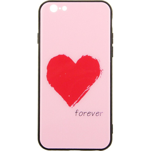 

Чехол-накладка TOTO Tempered Glass Phone Case Fashionable для Apple iPhone 6/6S Red Heart on Pink