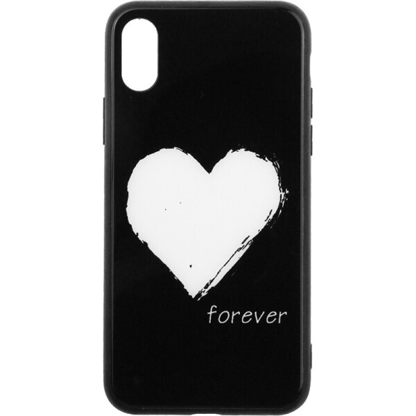 

Чехол-накладка TOTO Tempered Glass Phone Case Fashionable для Apple iPhone X White Heart on Black