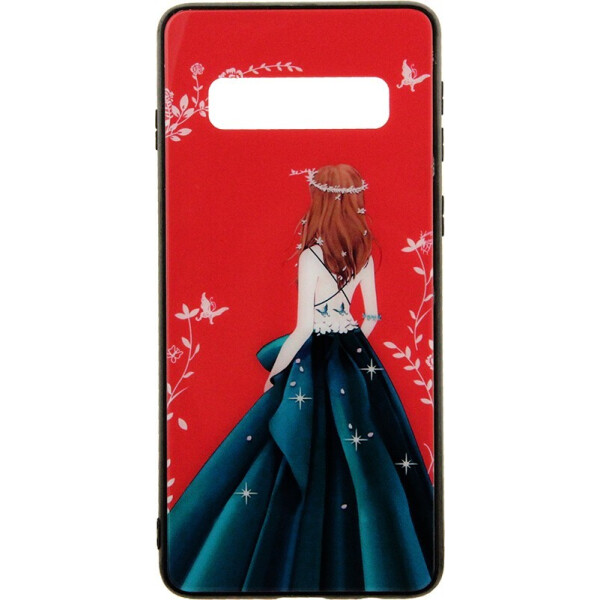 

Чехол-накладка TOTO Tempered Glass Phone Case Fashionable для Samsung Galaxy S10 Green Dress Girl
