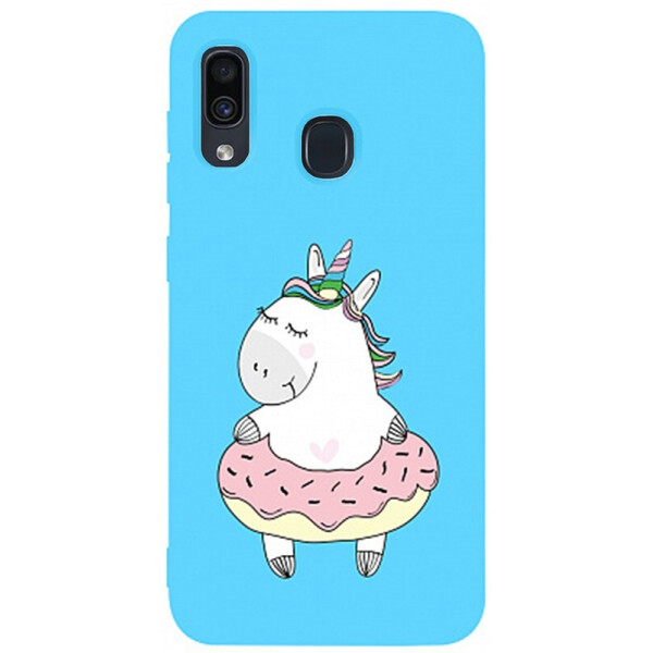 

Чехол-накладка TOTO Matt Tpu 2mm Print Case Samsung Galaxy A20/A30 #3 Unicorn Donut Sky Blue