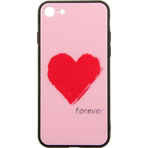 

Чехол-накладка TOTO Tempered Glass Phone Case Fashionable для Apple iPhone 7/8 Red Heart on Pink