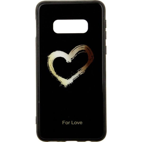

Чехол-накладка TOTO Tempered Glass Phone Case Fashionable для Samsung Galaxy S10E Heart on Black