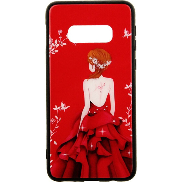 

Чехол-накладка TOTO Tempered Glass Phone Case Fashionable для Samsung Galaxy S10E Red Dress Girl