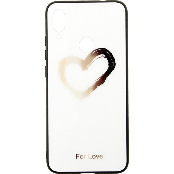 

Чехол-накладка TOTO Tempered Glass Phone Case Fashionable для Xiaomi Redmi Note 7 Heart on White