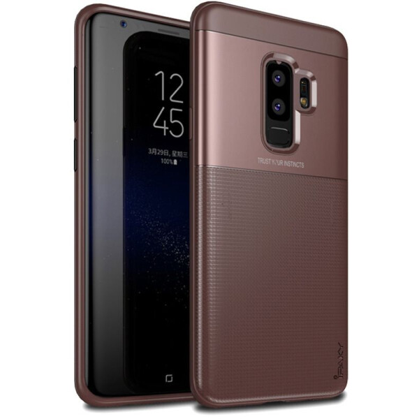 

Чехол-накладка Ipaky Elegant Grid Design TPU Hybrid Case Samsung Galaxy S9 Plus G965F Brown
