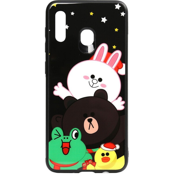 

Чехол-накладка TOTO Cartoon Print Glass Case для Samsung Galaxy A20/A30 Line friends all about