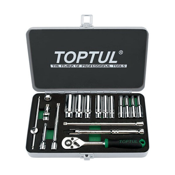 

Набор Инструмента Дюймового Toptul 1/4" 18Ед. 3/16"-9/16" (Длинные Головки) Gcad1813