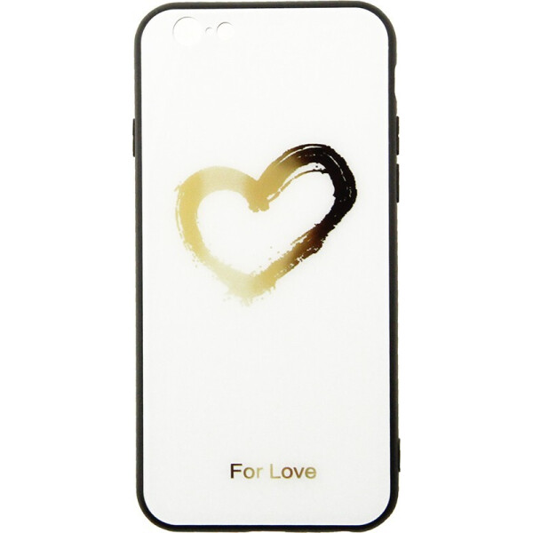 

Чехол-накладка TOTO Tempered Glass Phone Case Fashionable для Apple iPhone 6/6S Heart on White