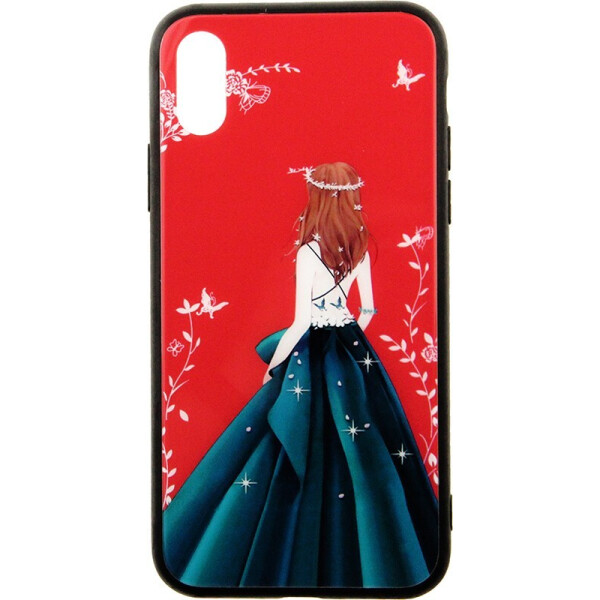 

Чехол-накладка TOTO Tempered Glass Phone Case Fashionable для Apple iPhone XS Green Dress Girl