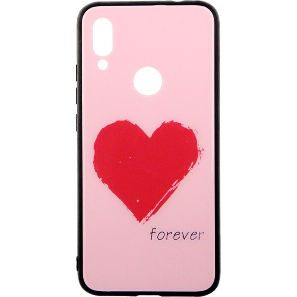 

Чехол-накладка TOTO Tempered Glass Phone Case Fashionable для Xiaomi Redmi 7 Red Heart on Pink