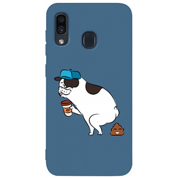 

Чехол-накладка TOTO Matt Tpu 2mm Print Case Samsung Galaxy A20/A30 #50 Mops Kak Navy Blue