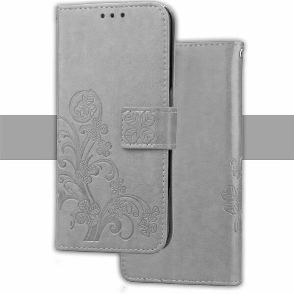 

Кожаный чехол (книжка) Four-leaf Clover с визитницей для Samsung J730 Galaxy J7 (2017) (Серый) (406652)