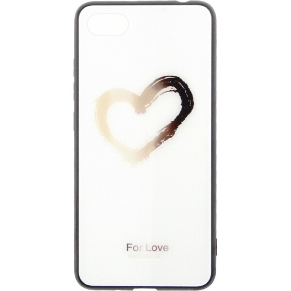 

Чехол-накладка TOTO Tempered Glass Phone Case Fashionable для Xiaomi Redmi 6A Heart on White