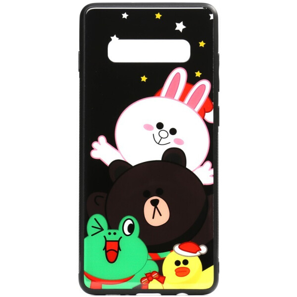 

Чехол-накладка TOTO Cartoon Print Glass Case для Samsung Galaxy S10+ Line friends all about