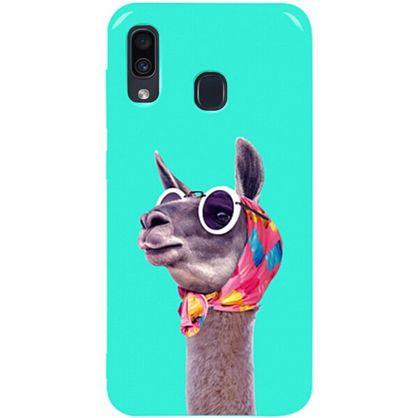 

Чехол-накладка TOTO Pure Tpu 2mm Print Case Samsung Galaxy A20/A30 #8 Lama Glasses Mint