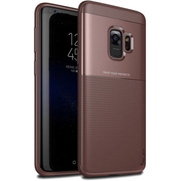 

Чехол-накладка Ipaky Elegant Grid Design TPU Hybrid Case Samsung Galaxy S9 G960F Brown