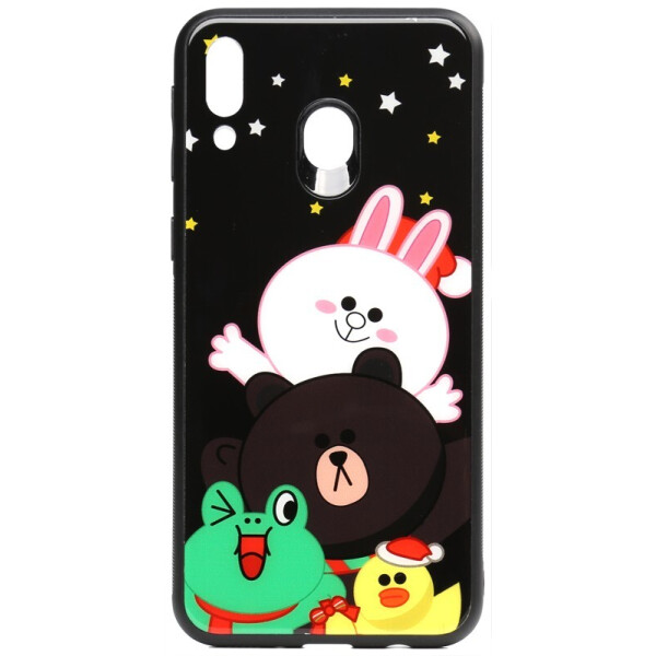 

Чехол-накладка TOTO Cartoon Print Glass Case для Samsung Galaxy M20 Line friends all about