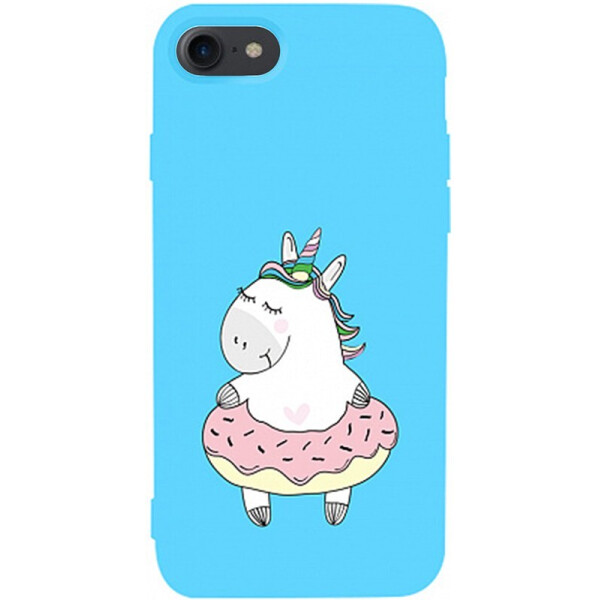 

Чехол-накладка TOTO Matt Tpu 2mm Print Case Apple iPhone 7/8 #3 Unicorn Donut Sky Blue